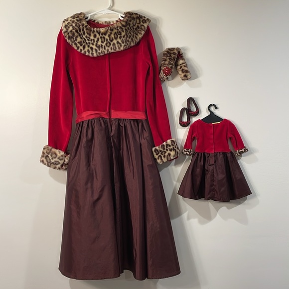 American Girl Chocolate Cherry Dress Set, Girl (Size 7) + Doll Outfits - Picture 10 of 11